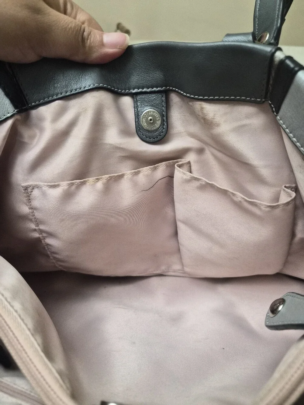 Coach Gray Leather Ashley Spectator Shoulder 2-Way Satchel/ Handbag Exc